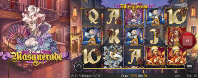 Royal Masquerade Mobile Slot Game and Logo