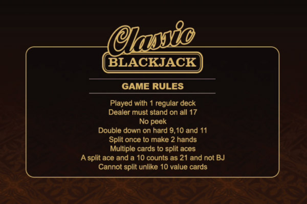 Black Jack Rules 110