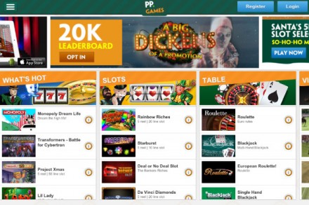 Paddy Power Games Mobile Casino Lobby