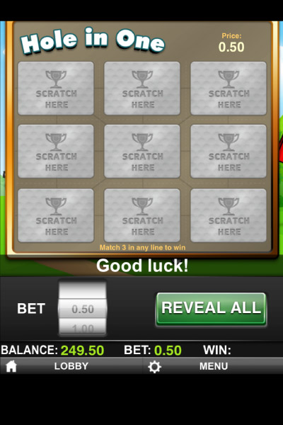 Hole in One Mobile Scratch Card