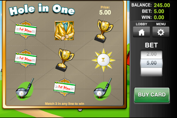 Hole in One Mobile Scratch Card Symbols