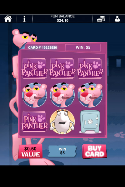 Pink Panther Mobile Scratch Card Win