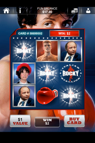 Rocky Mobile Scratch Card Win