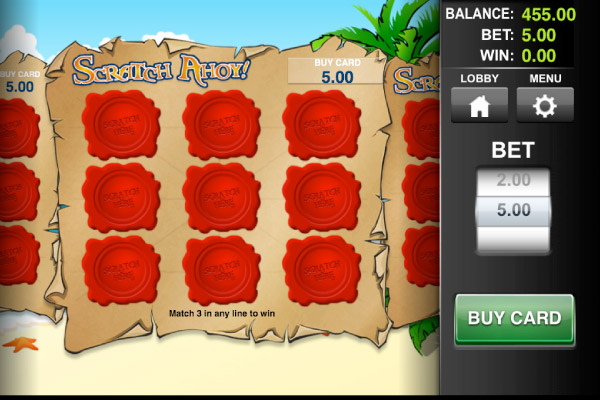 Scratch Ahoy Mobile Scratch Card Select