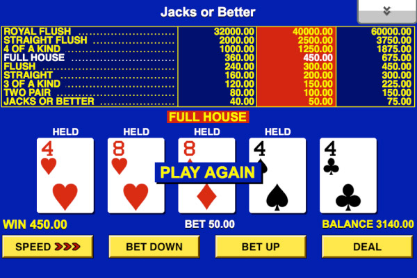 Game King Jacks or Better Mobile Poker Full House
