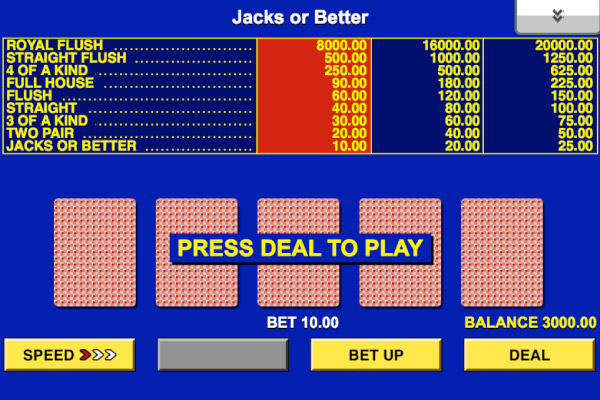 Game King Jacks or Better Mobile Video Poker Screenshot