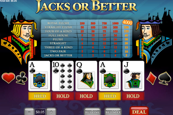 Playtech Jacks or Better Mobile Video Poker Hand