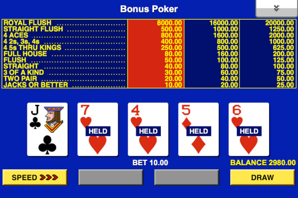 Game King Bonus Poker Holds