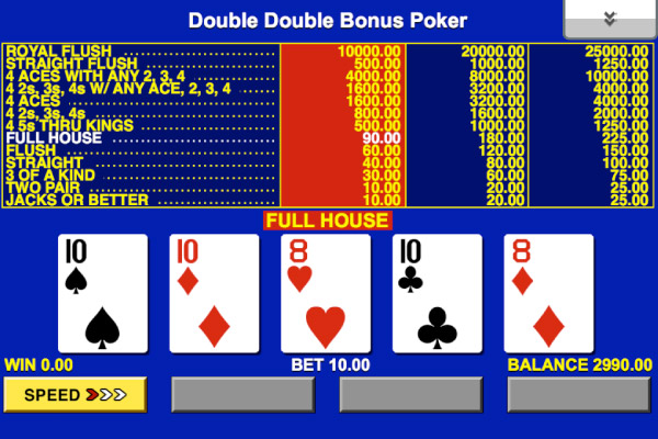 Double Double Bonus Poker Full House