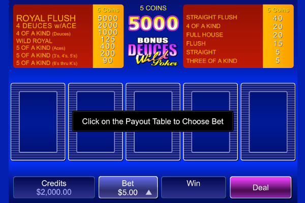Bonus Deuces Wild Mobile Video Poker Intro