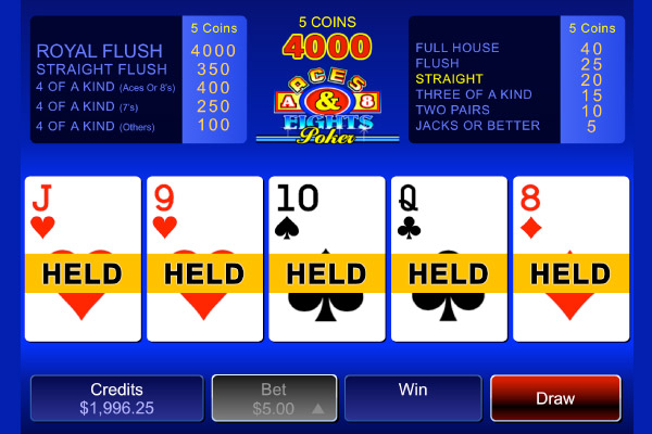 Aces & Eights Poker Straight