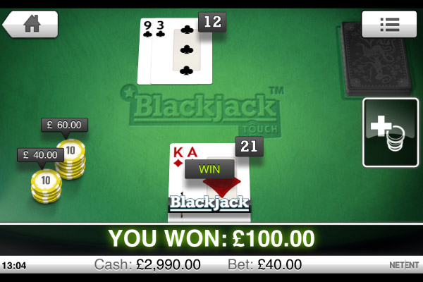 BGO Vegas NetEnt Touch Blackjack