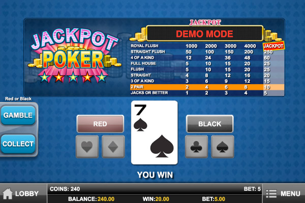 Jackpot Poker Mobile Video Poker Gamble Feature