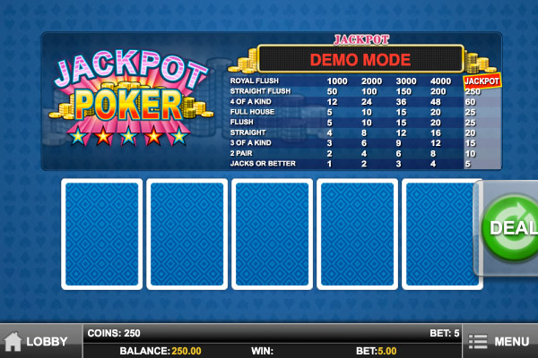Jackpot Poker Mobile Video Poker Screenshot