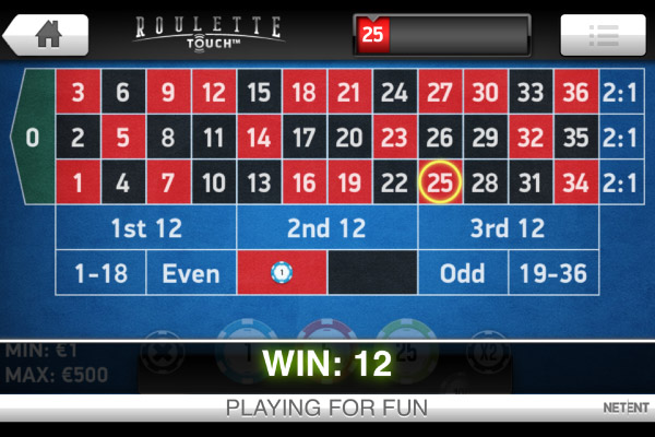 NetEnt Roulette Touch Table Win