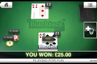 NetEnt Blackjack Touch Casino Game