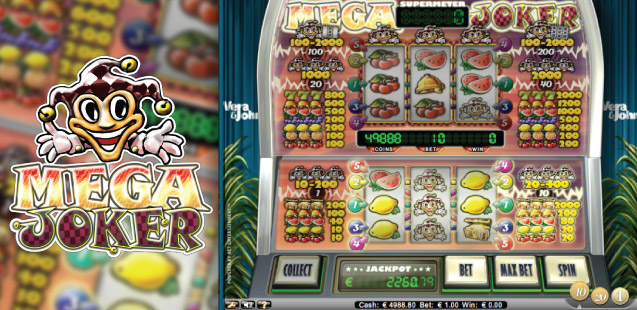 Mega Joker Slot Machine Reels and Logo