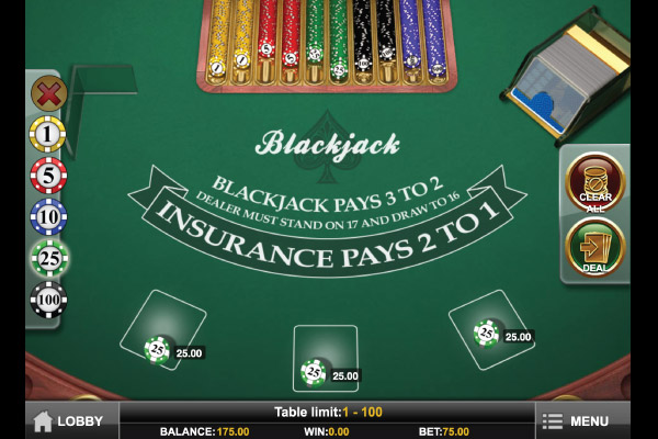 European Blackjack Multihand Bets
