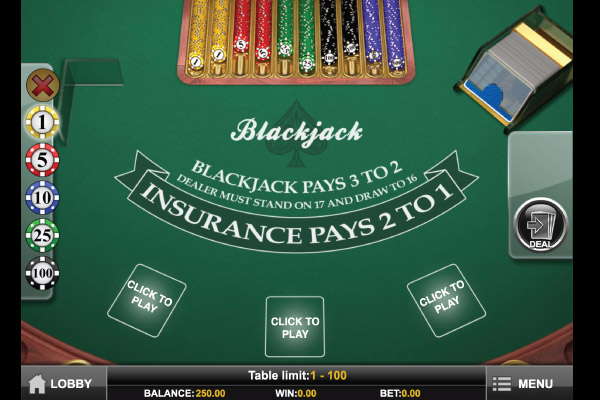 European Blackjack Multihand Blackjack Table