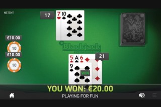 NetEnt Single Hand Blackjack Game