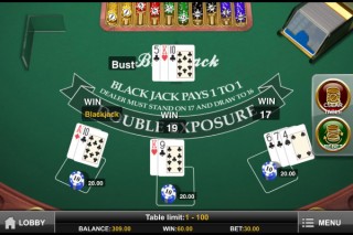 Play'n GO Double Exposure Blackjack Screenshot