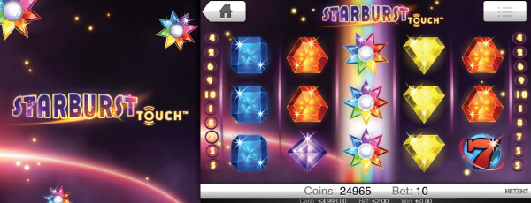 Starburst Touch Mobile Slot Reels