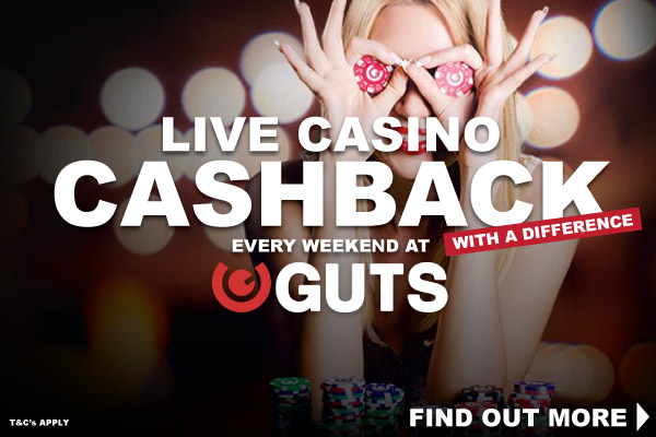 Get Your Guts Live Casino Cashback This Weekend