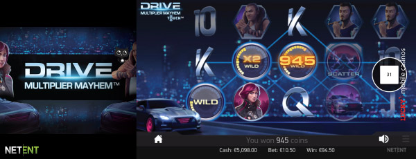 NetEnt Drive Multiplier Mayhem Slot On Mobile