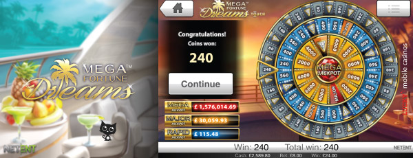 Mega Fortune Dreams Bonus Wheel