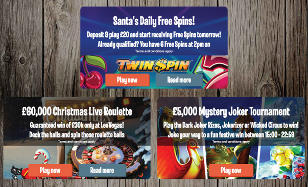 Christmas Slot Free Spins, Roulette & Tournaments