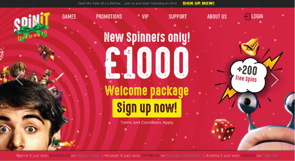 Spinit Casino Bonus Welcome Package