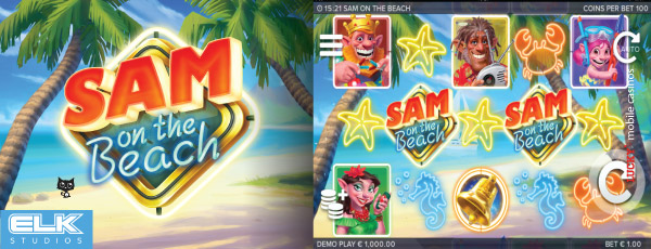 Elk Studios Sam on the Beach Mobile Slot Machine