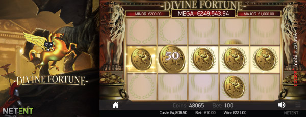 NetEnt Divine Fortune Touch Slot Bonus Game