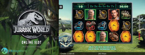 Microgaming Jurassic World Mobile Slot Bonus Feature