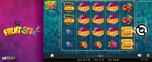 NetEnt Fruit Spin Slot Machine Stacked Scatters
