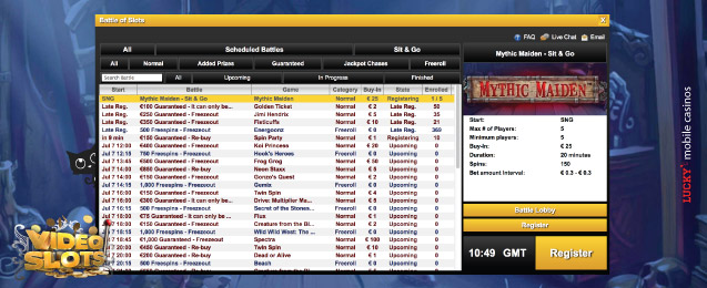 VideoSlots Casino Battle of Slots Tournaments List