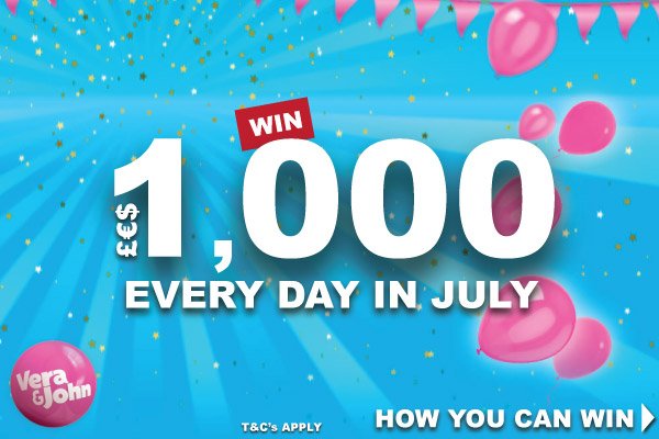 Win Real Money Every Day In July At Vera&John Casino