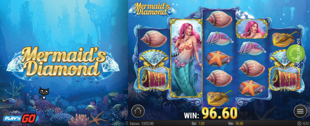 Play'n GO Mermaid's Diamond Slot Machine On iPad