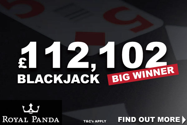 UK Royal Panda Casino Blackjack Winner Celebrates His Big Win