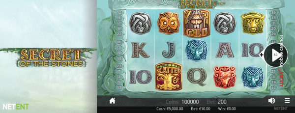 NetEnt Secret Of The Stones Video Slot