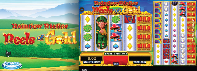 Barcrest Rainbow Riches Reels Of Gold Slot With Mega Reels