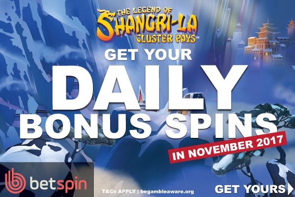 Get Your Daily Betspin Free Spins On Shangri La Slot In November