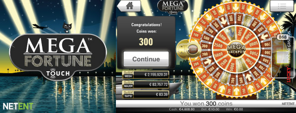 Mega Fortune Touch Jackpot Wheel Game