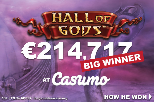 NetEnt Hall of Gods Slot Big Win At Casumo Casino