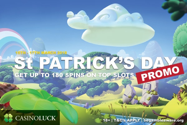 Get Up to 180 Spins In Casinoluck St Patrick's Day Casino Promotion