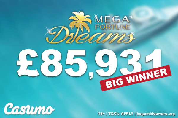 Casumo Casino Jackpot Win On Mega Fortune Dreams