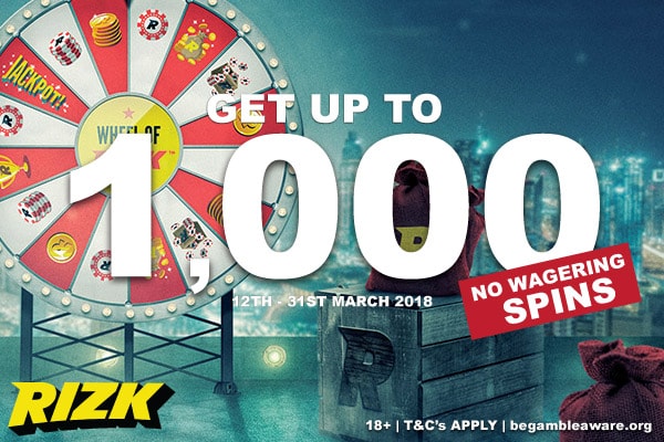 How To Get Up to 1,000 No Wagering Rizk Spins This March