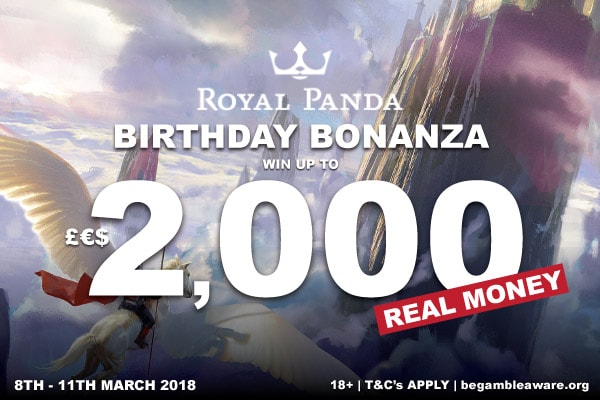 Celebrate Royal Panda Casino 4th Birthday Bonanza & Win Up To 2K