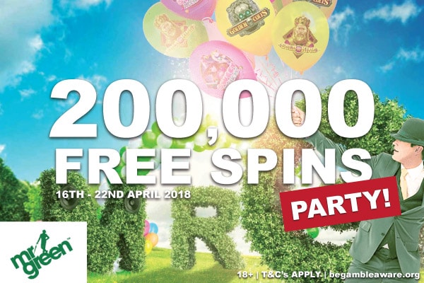 Enjoy The Mr Green Free Spins Party This April