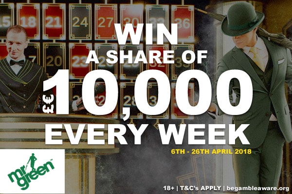 Win A Share of 10K Every Week At Mr Green Mobile Casino